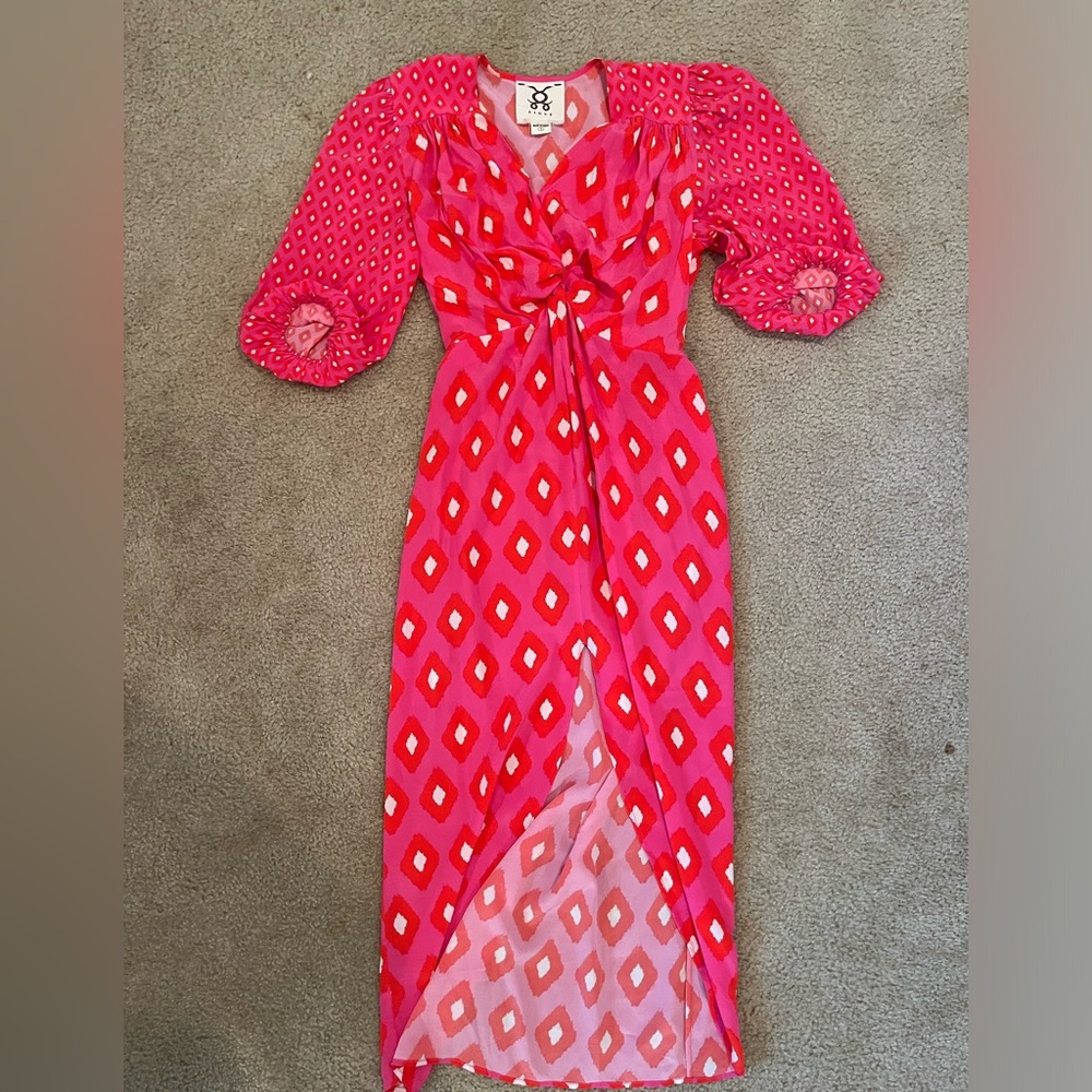 FIGUE- pink dress with front slip